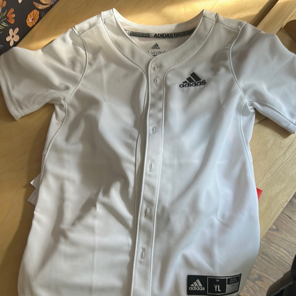 Adidas Kids White Baseball Shirt